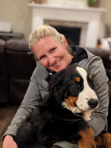 Anna with her Bernese Mountain Dog
